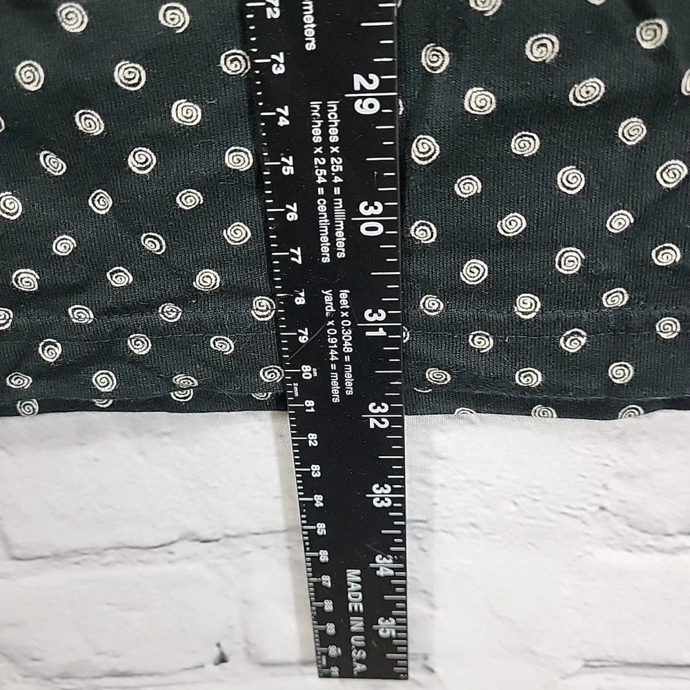Vtg 90's Elisabeth Liz Claiborne Skirt‎ Plus Sz 3 Black Print Cotton Modest Wrap